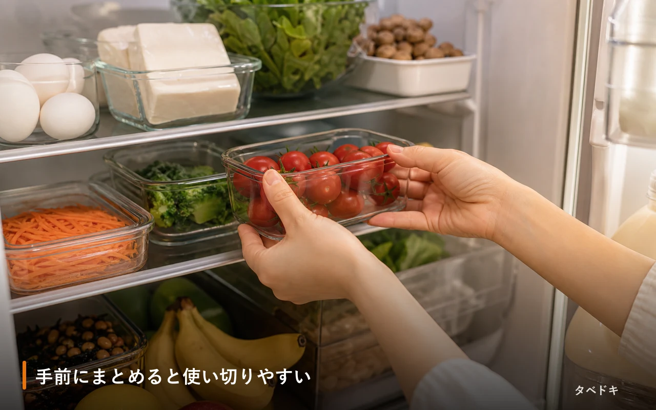 手前にまとめると使い切りやすい