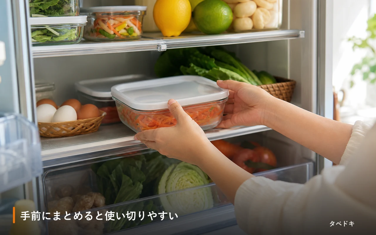 手前にまとめると使い切りやすい