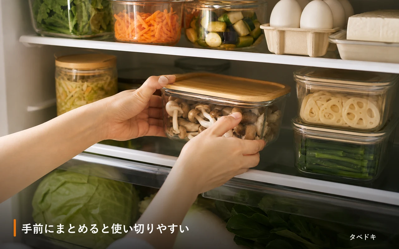 手前にまとめると使い切りやすい
