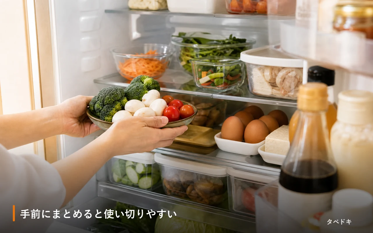 手前にまとめると使い切りやすい