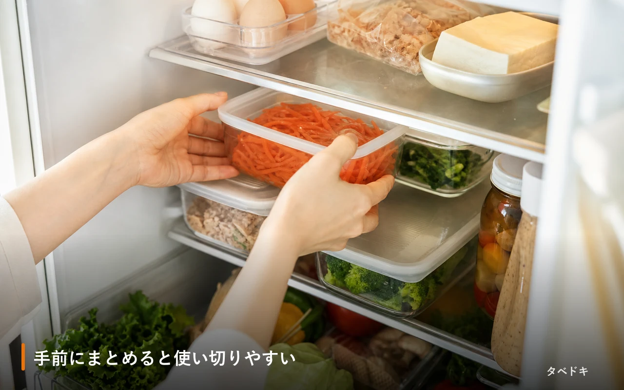 手前にまとめると使い切りやすい
