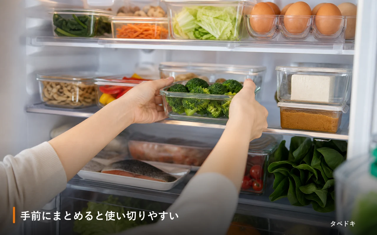 手前にまとめると使い切りやすい