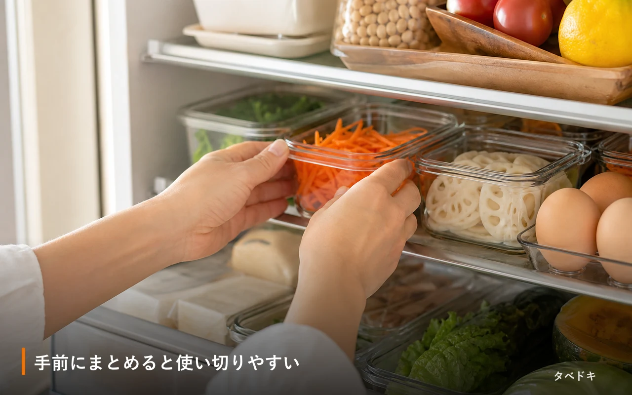 手前にまとめると使い切りやすい