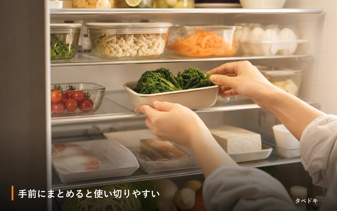 手前にまとめると使い切りやすい