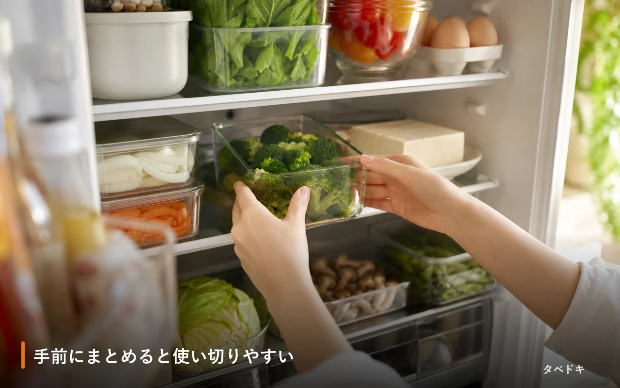 手前にまとめると使い切りやすい