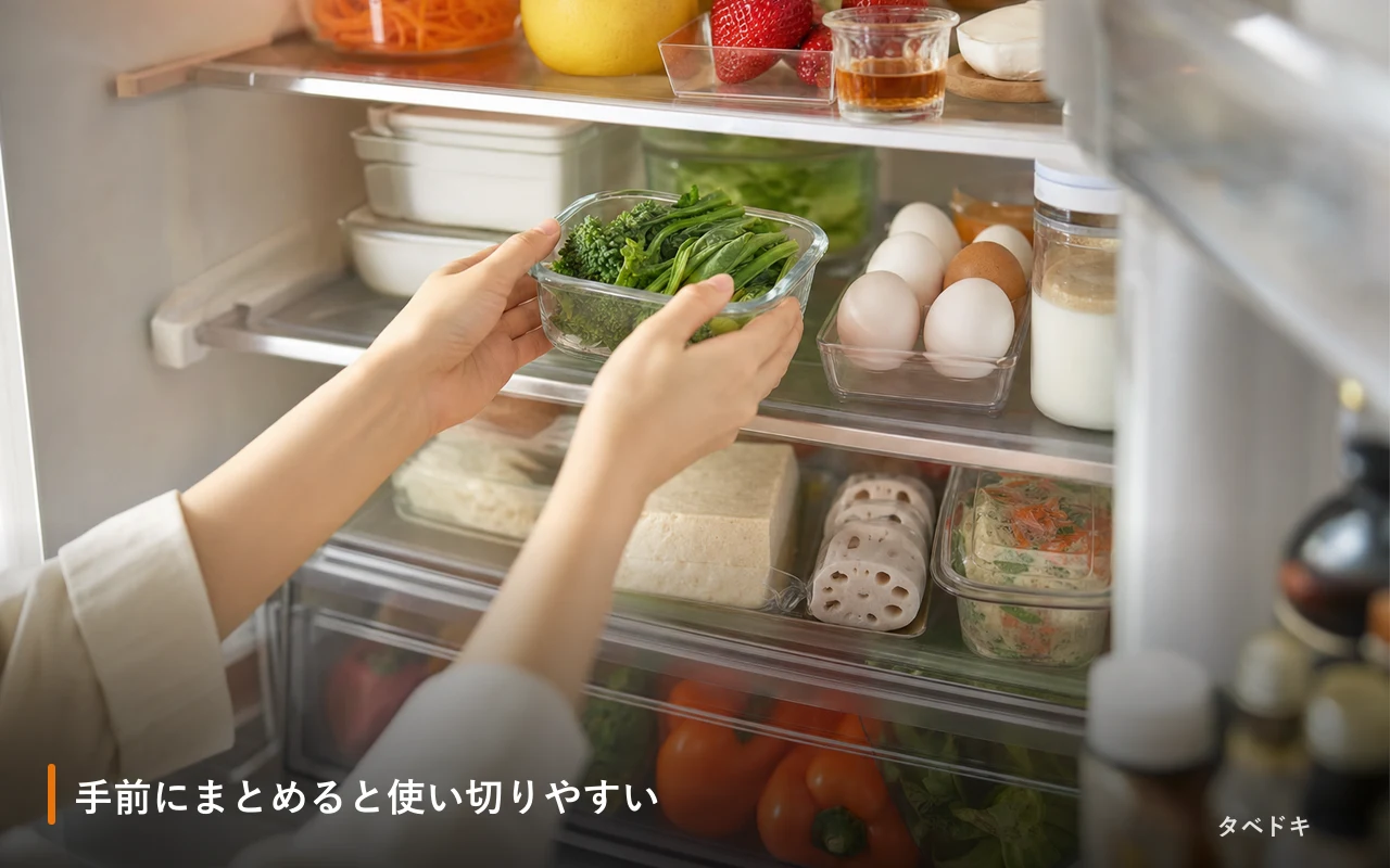 手前にまとめると使い切りやすい