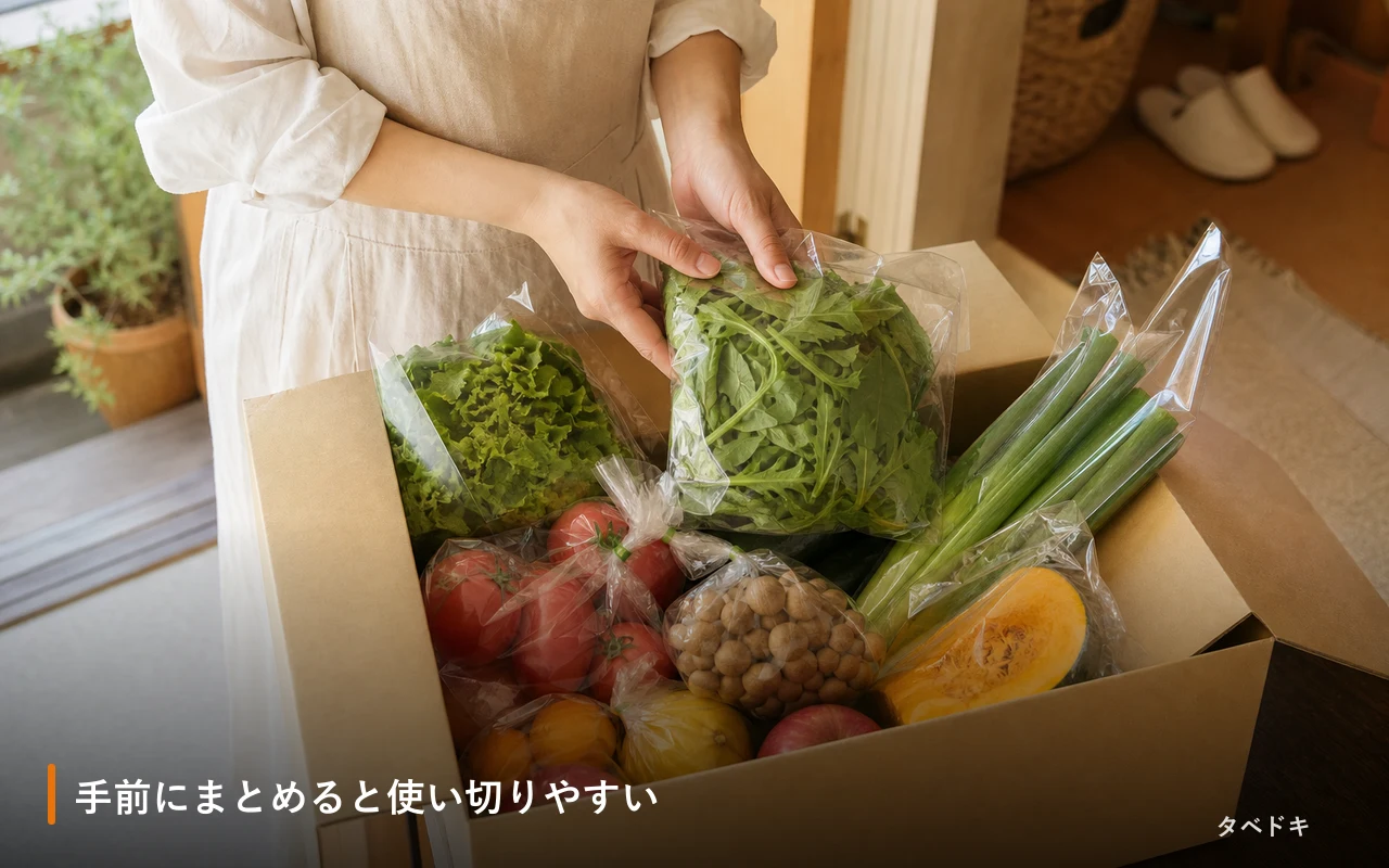 手前にまとめると使い切りやすい