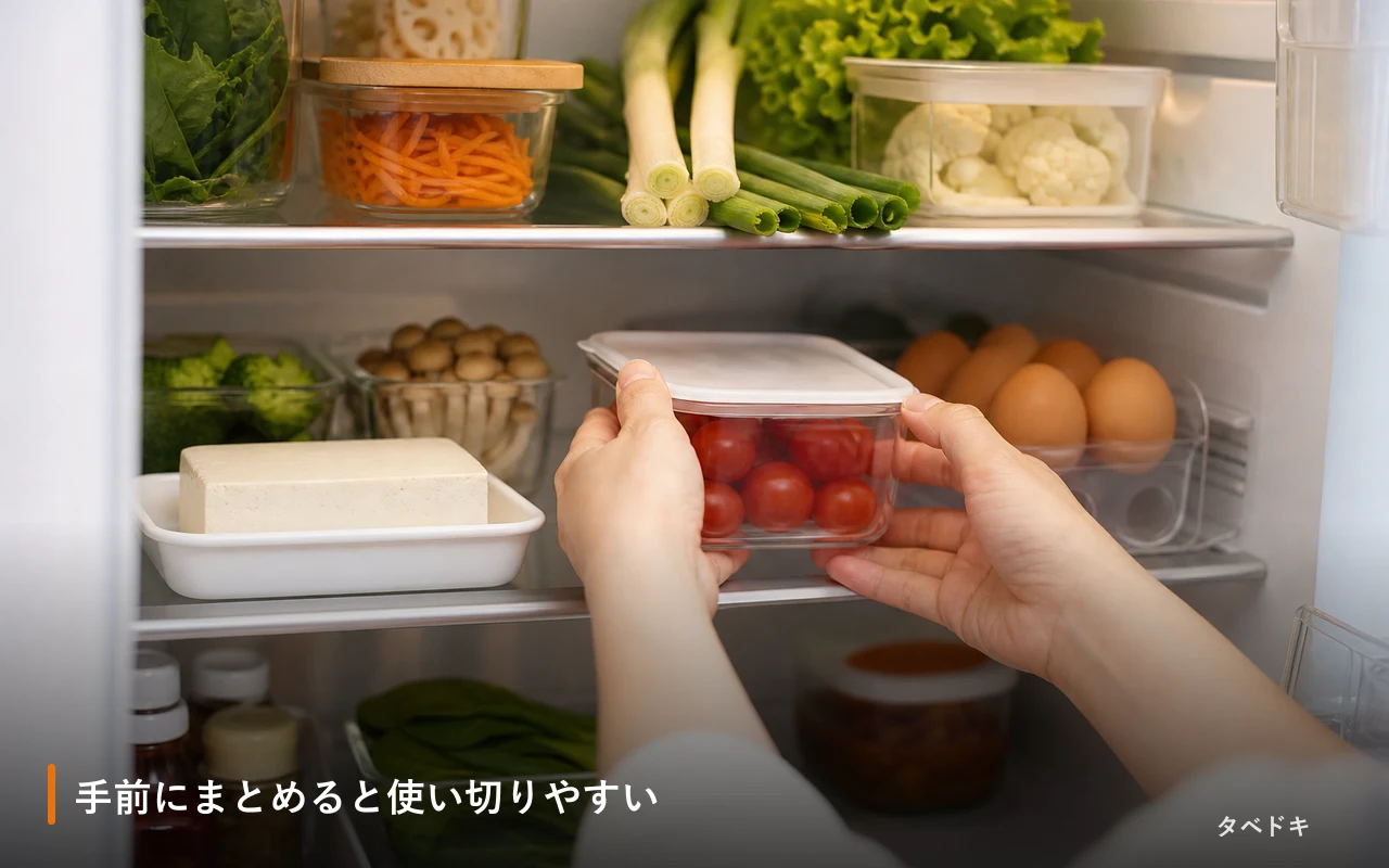 手前にまとめると使い切りやすい