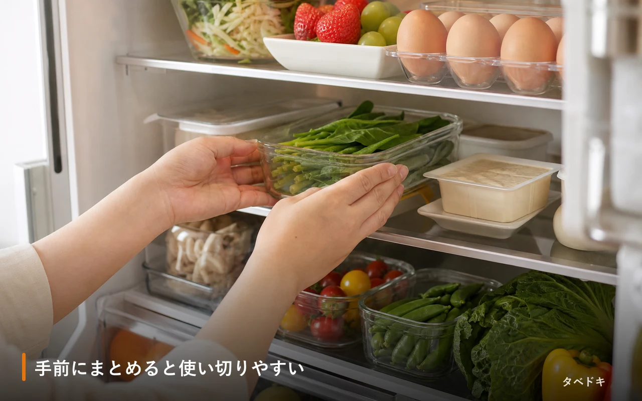 手前にまとめると使い切りやすい