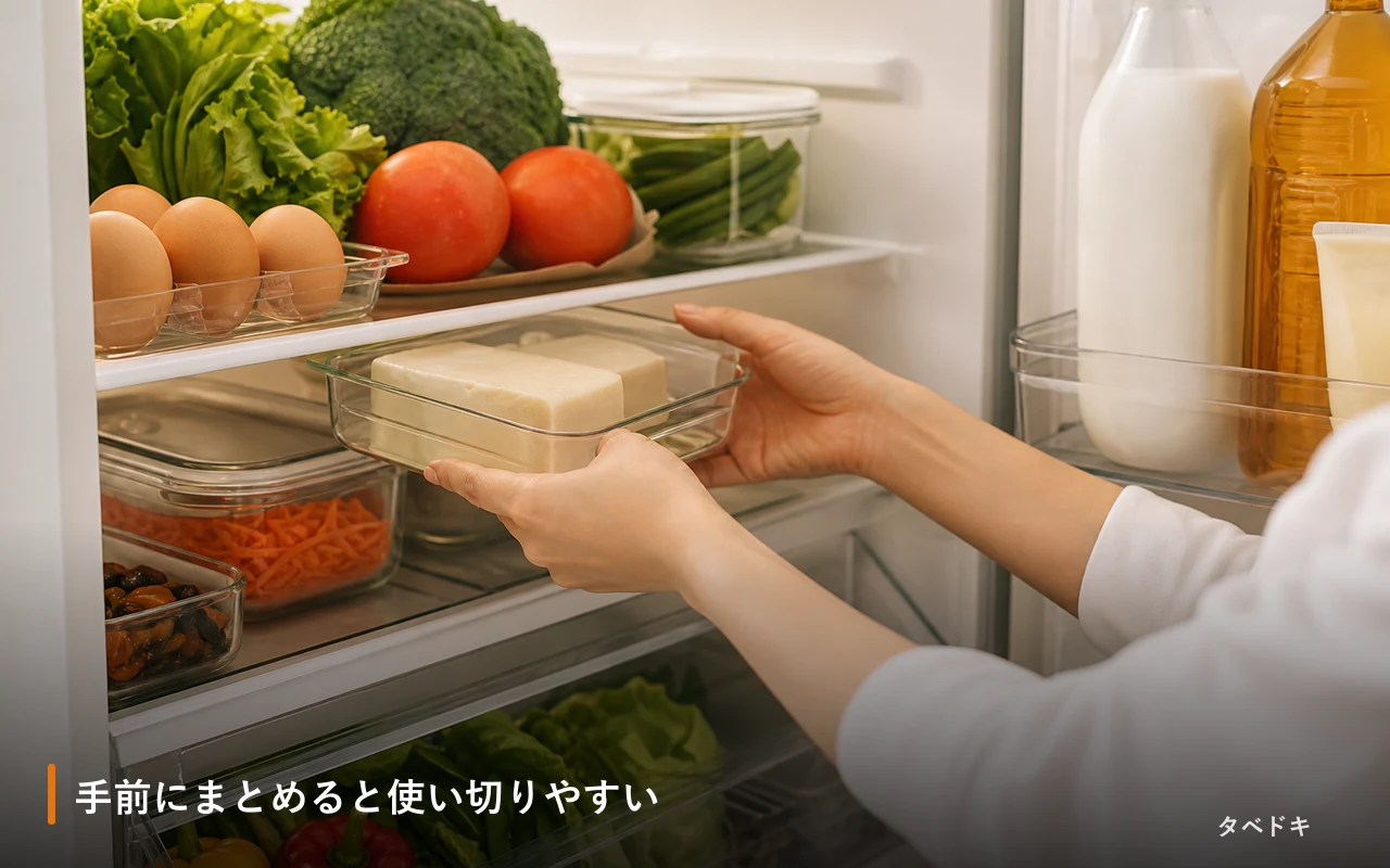 手前にまとめると使い切りやすい