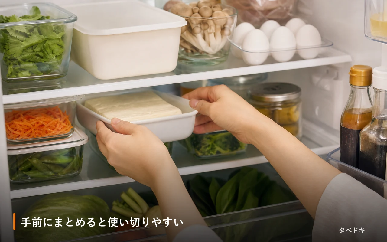 手前にまとめると使い切りやすい