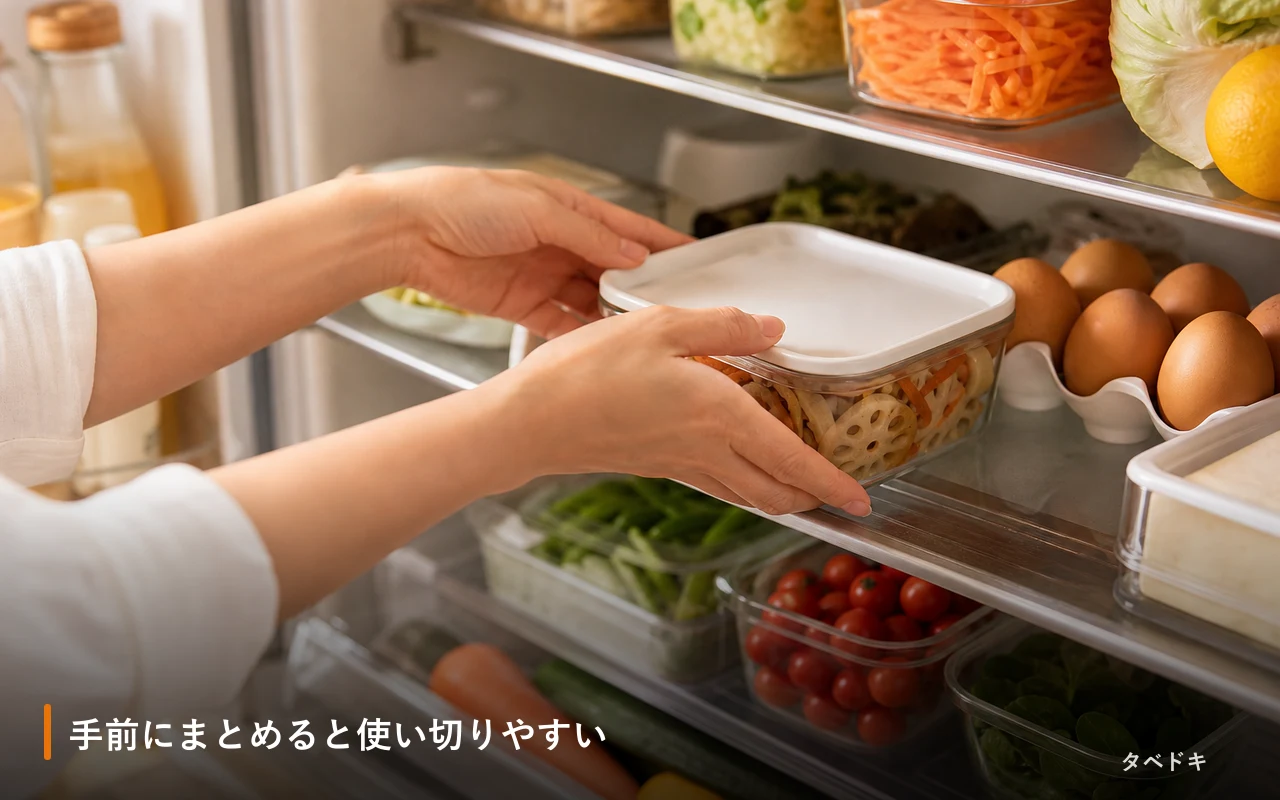 手前にまとめると使い切りやすい
