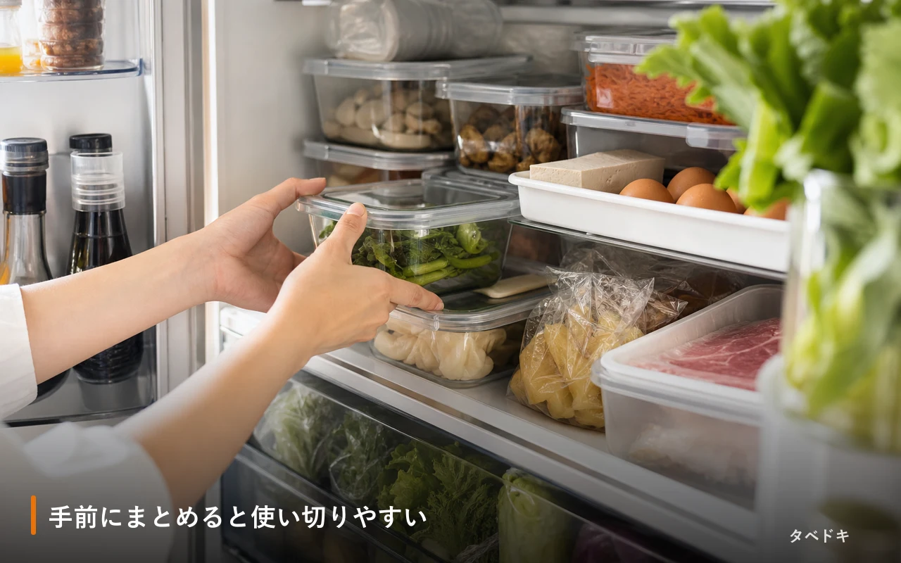 手前にまとめると使い切りやすい