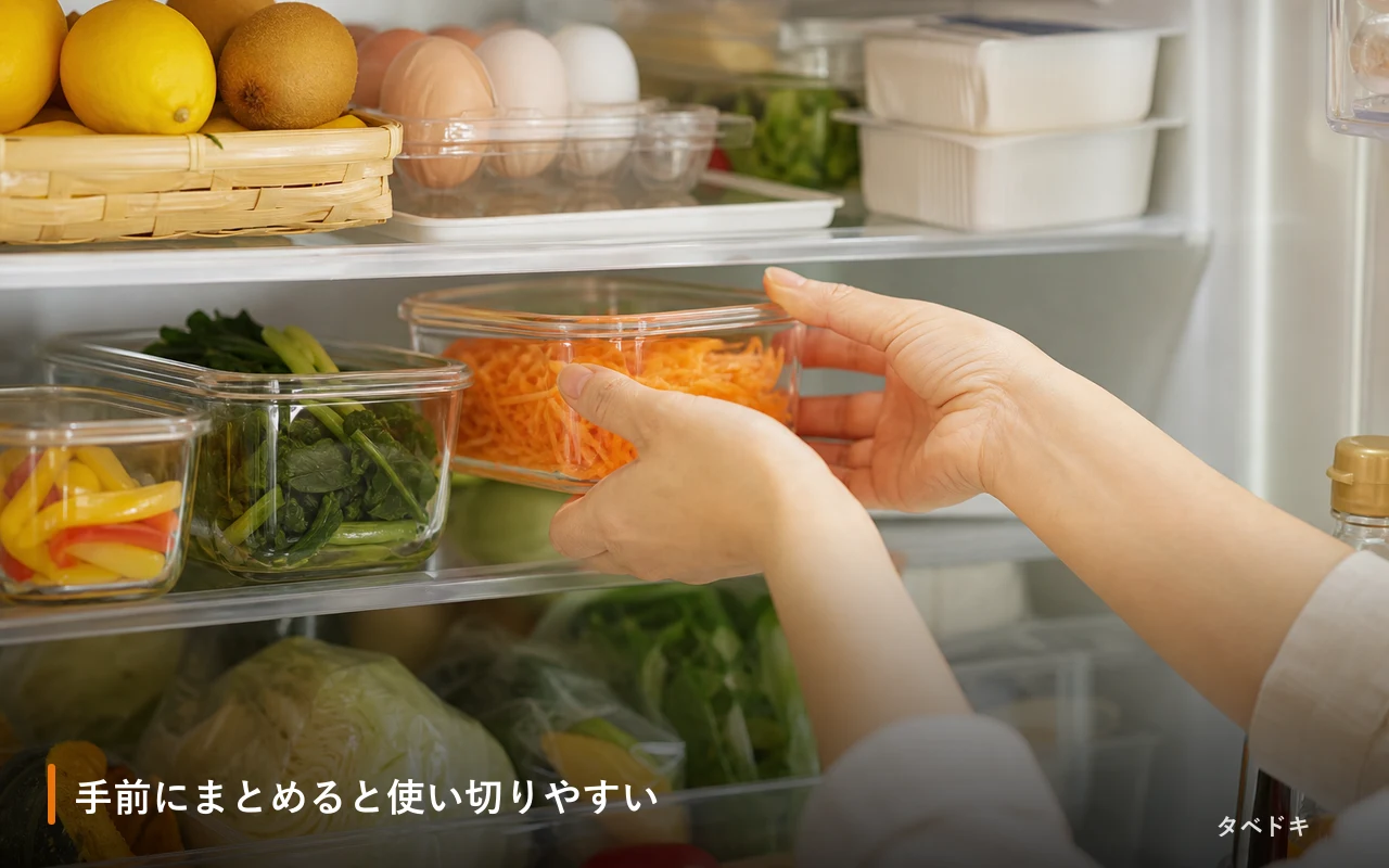 手前にまとめると使い切りやすい