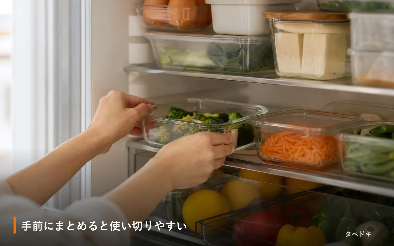 手前にまとめると使い切りやすい