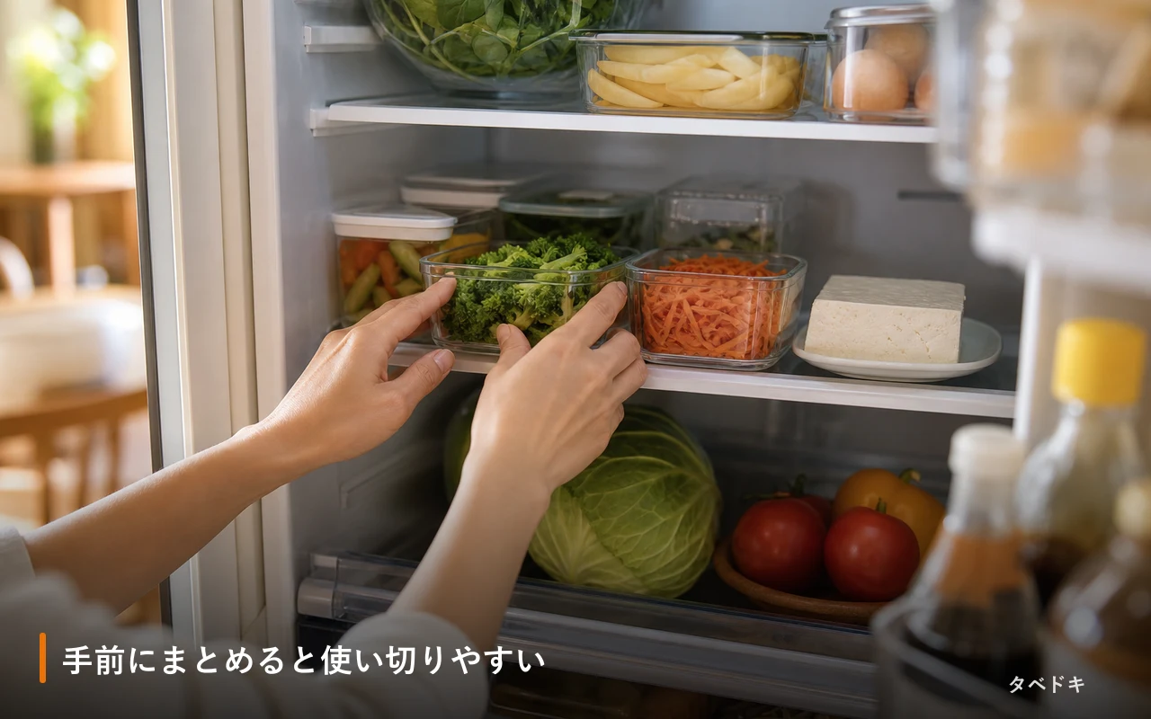 手前にまとめると使い切りやすい
