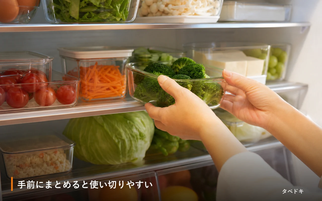 手前にまとめると使い切りやすい
