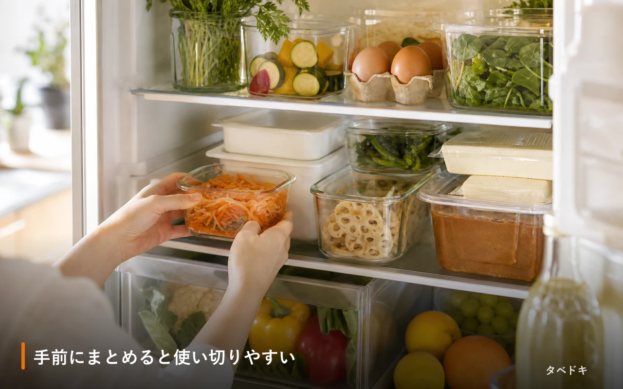 手前にまとめると使い切りやすい