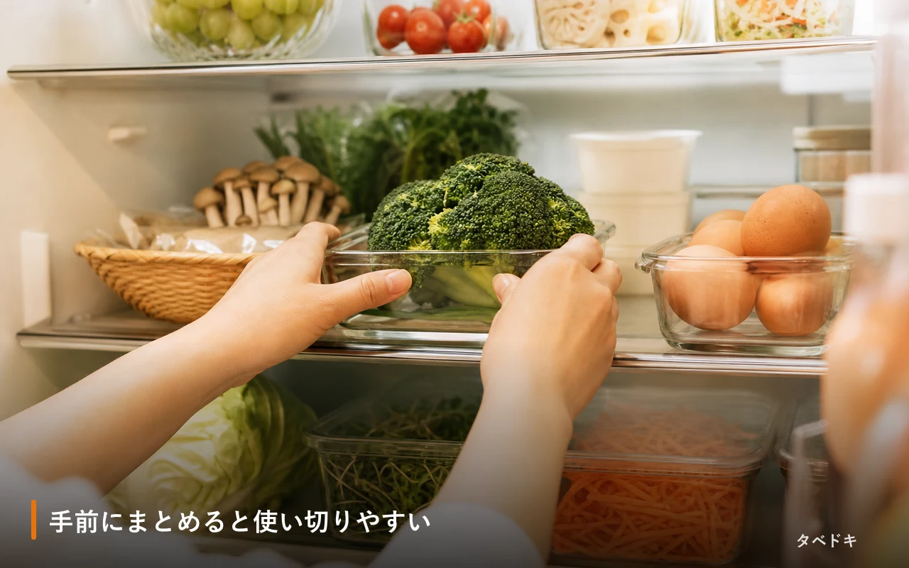 手前にまとめると使い切りやすい
