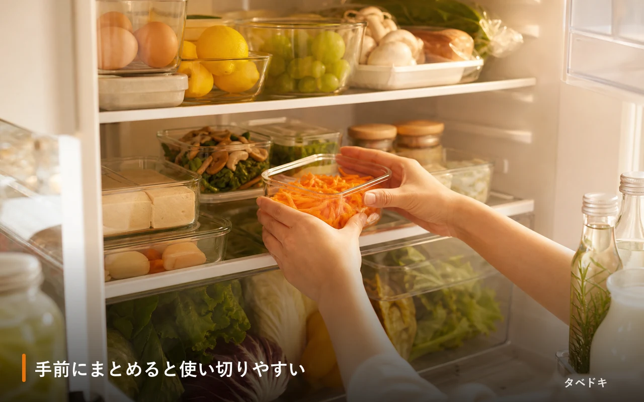 手前にまとめると使い切りやすい