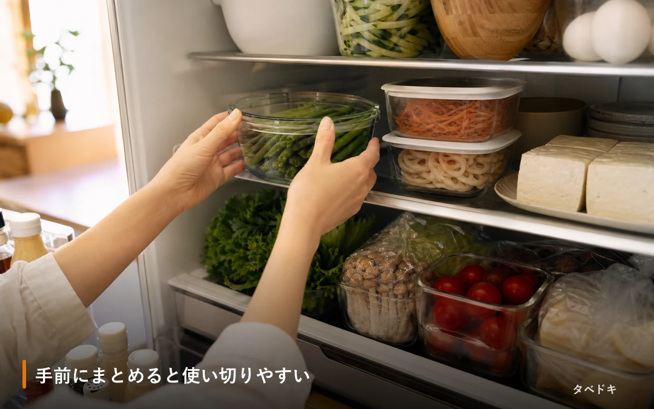 手前にまとめると使い切りやすい