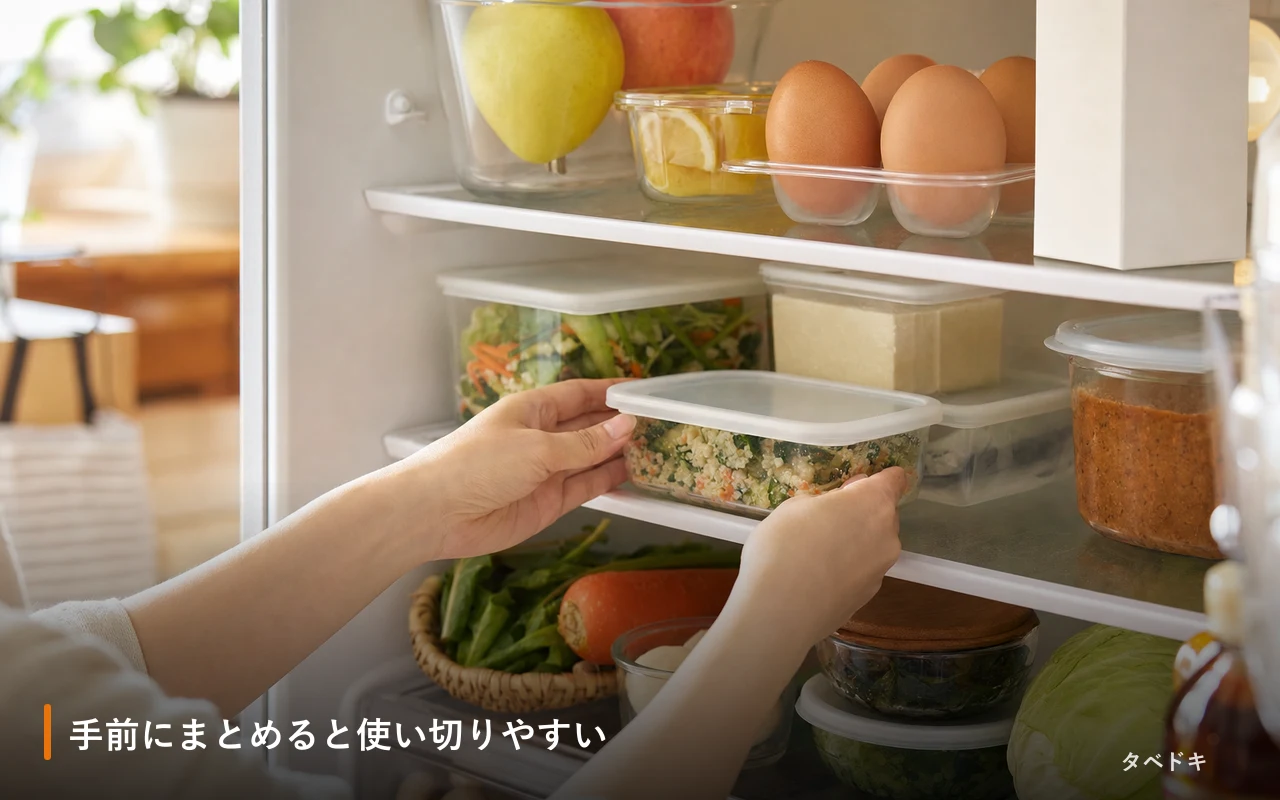 手前にまとめると使い切りやすい