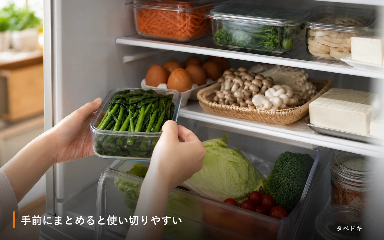 手前にまとめると使い切りやすい