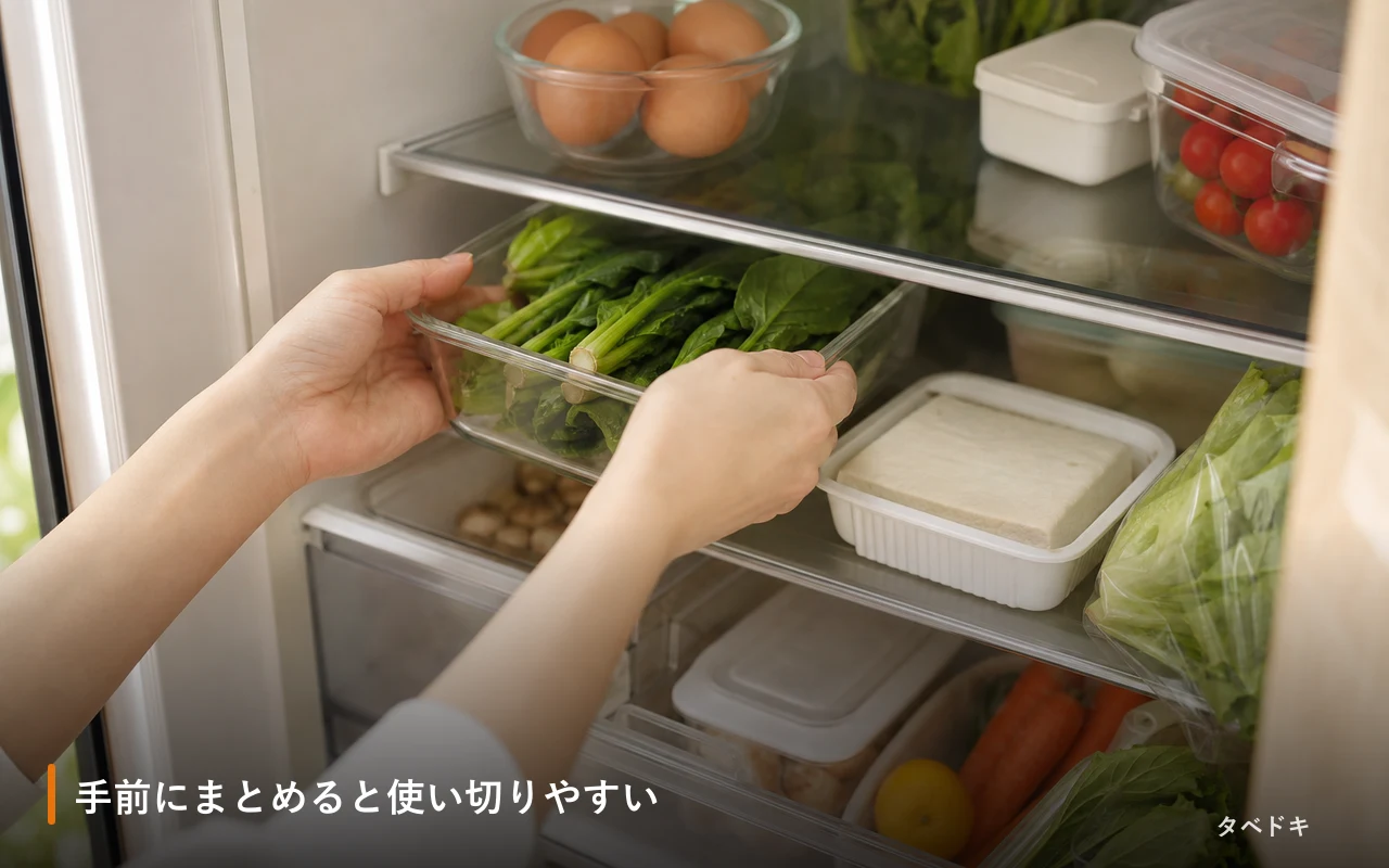 手前にまとめると使い切りやすい
