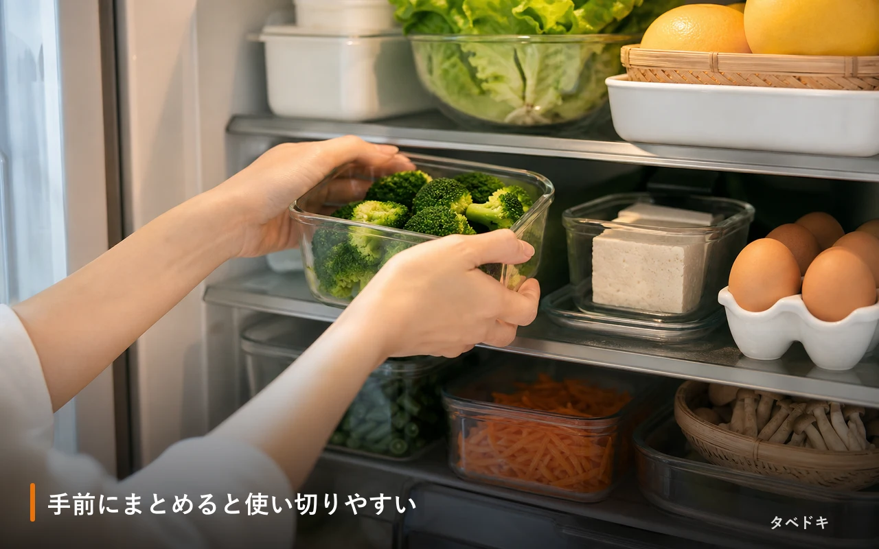 手前にまとめると使い切りやすい