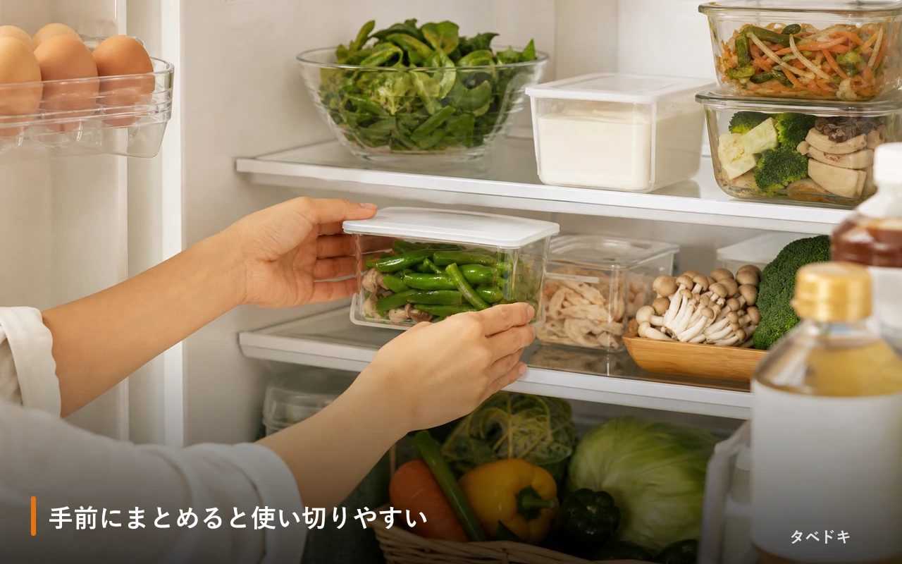 手前にまとめると使い切りやすい