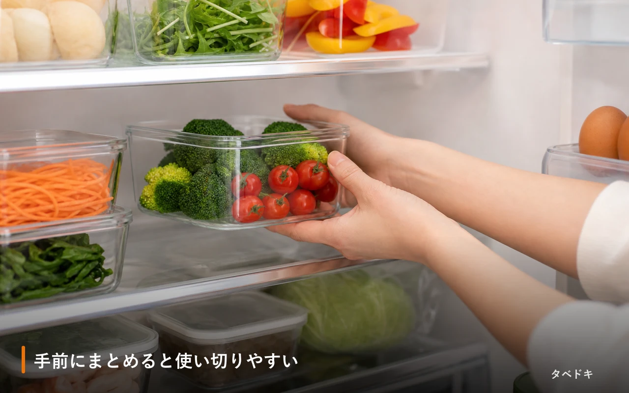 手前にまとめると使い切りやすい