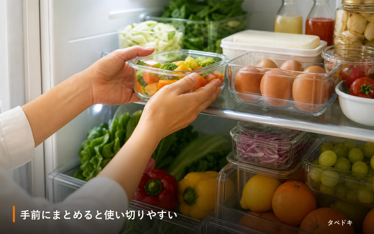 手前にまとめると使い切りやすい