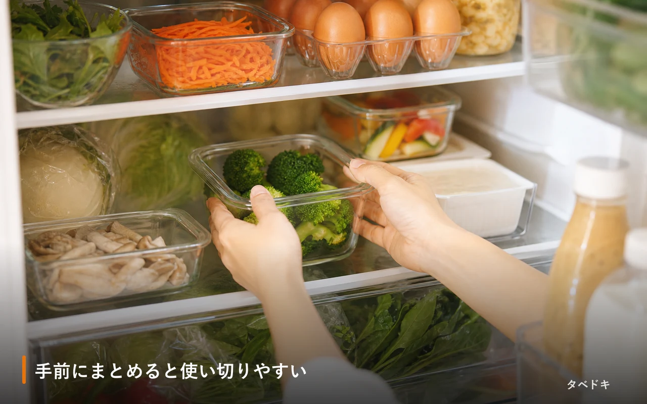 手前にまとめると使い切りやすい