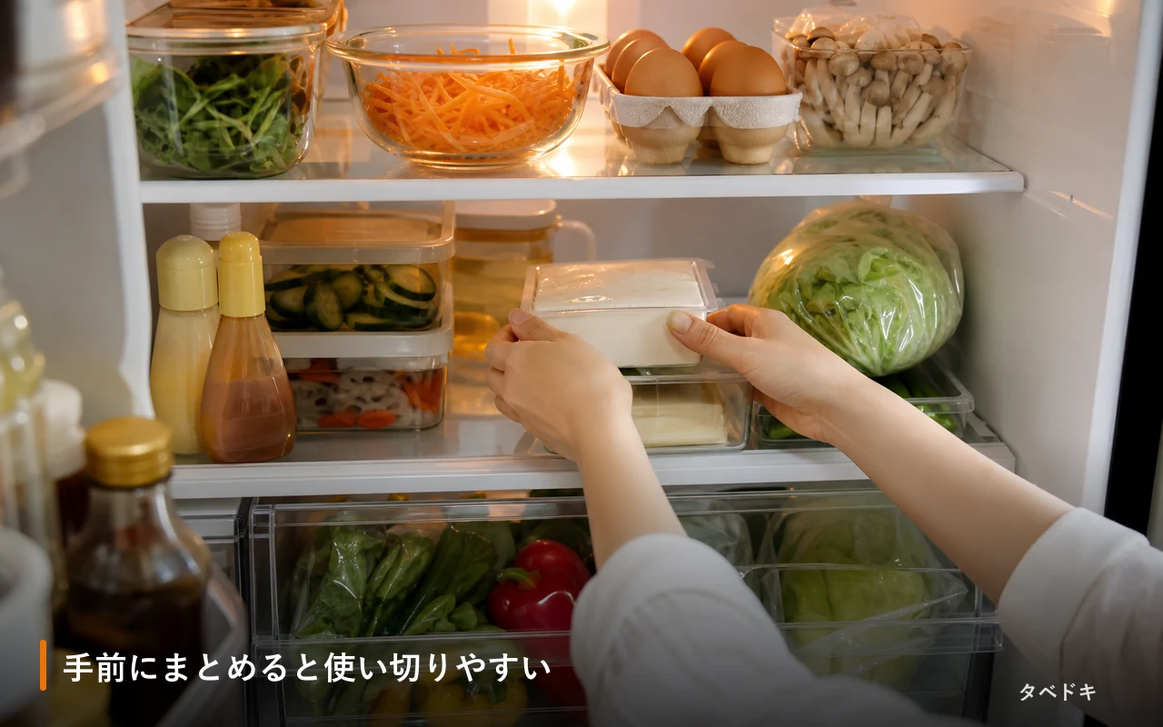 手前にまとめると使い切りやすい