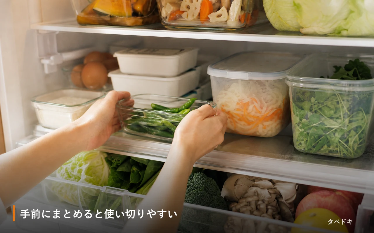 手前にまとめると使い切りやすい