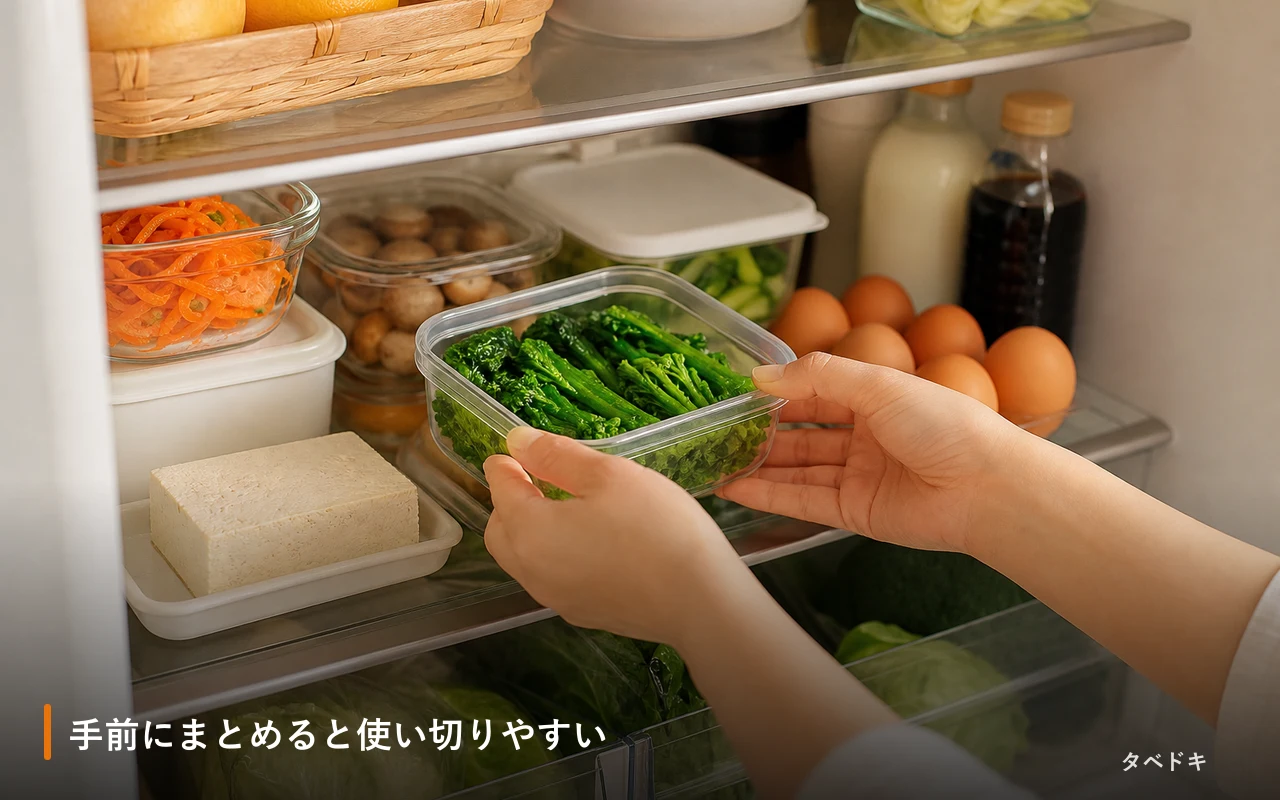 手前にまとめると使い切りやすい