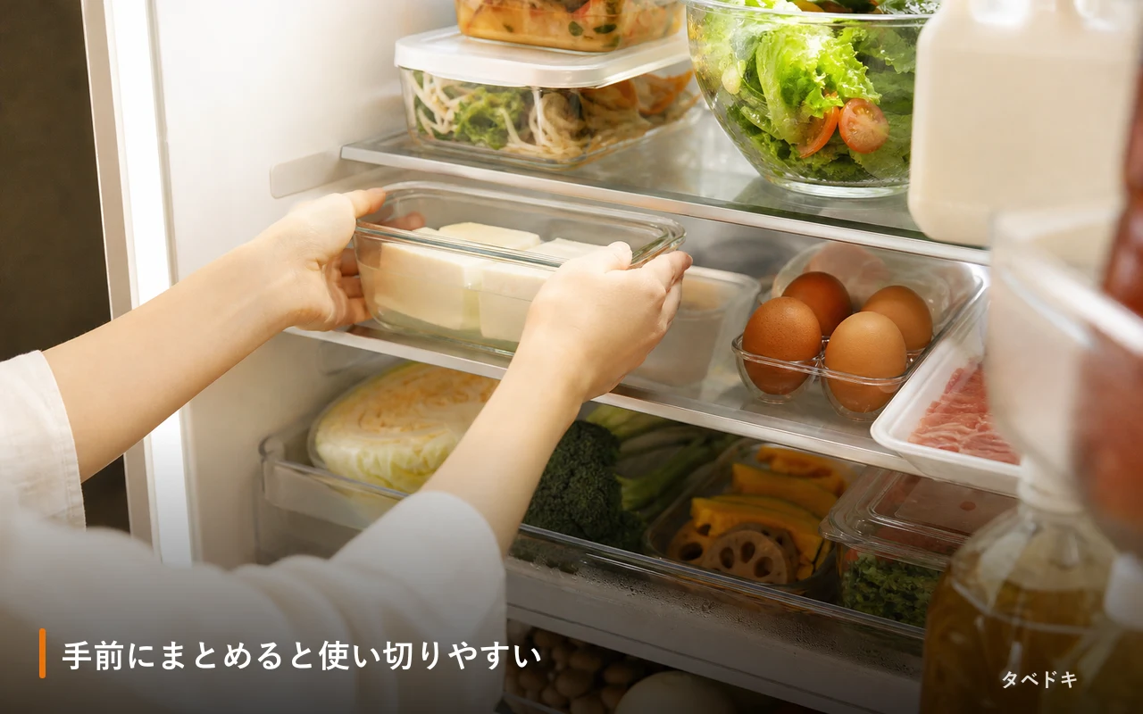 手前にまとめると使い切りやすい