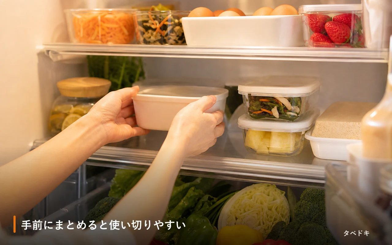 手前にまとめると使い切りやすい