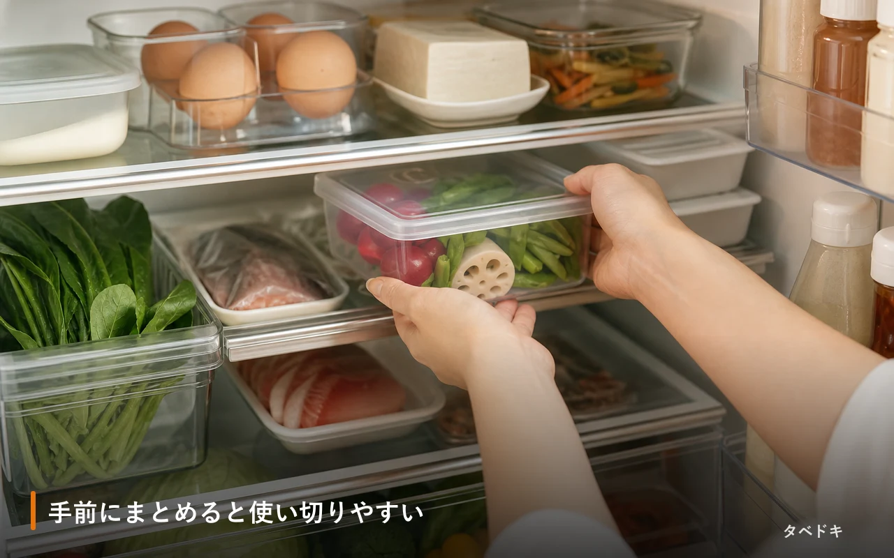手前にまとめると使い切りやすい