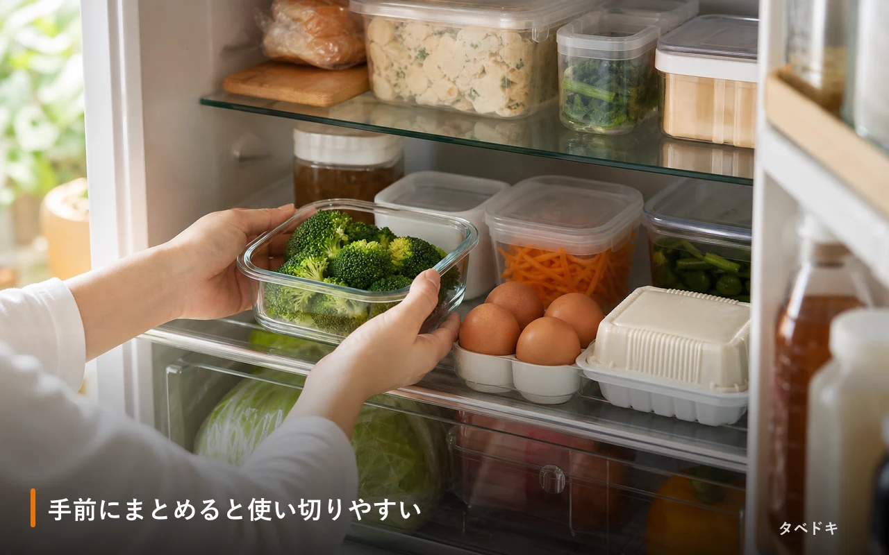 手前にまとめると使い切りやすい