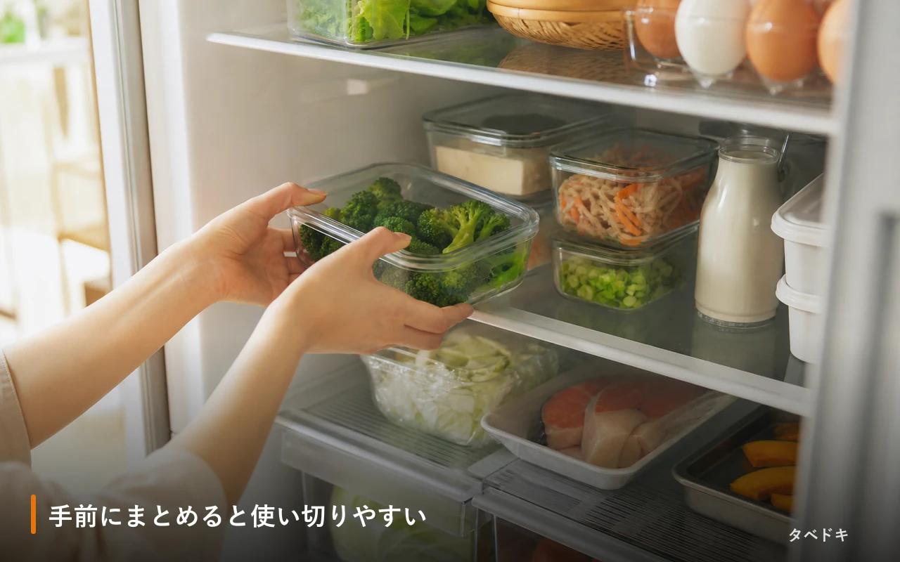 手前にまとめると使い切りやすい