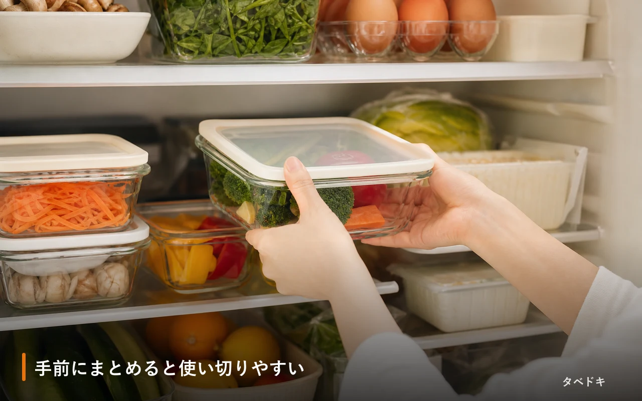 手前にまとめると使い切りやすい