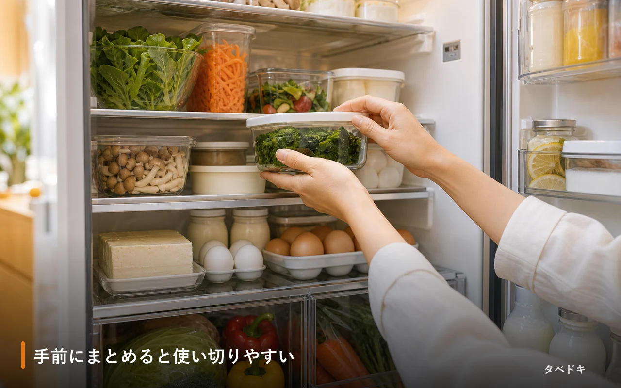 手前にまとめると使い切りやすい