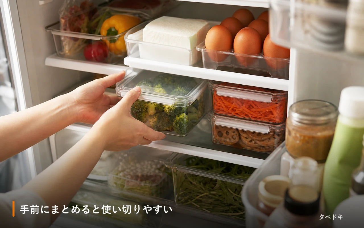 手前にまとめると使い切りやすい