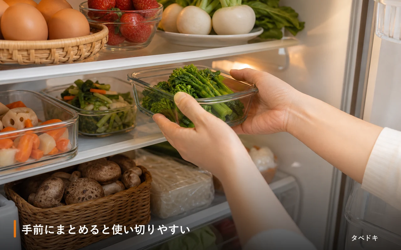 手前にまとめると使い切りやすい