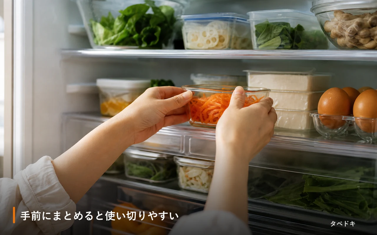 手前にまとめると使い切りやすい