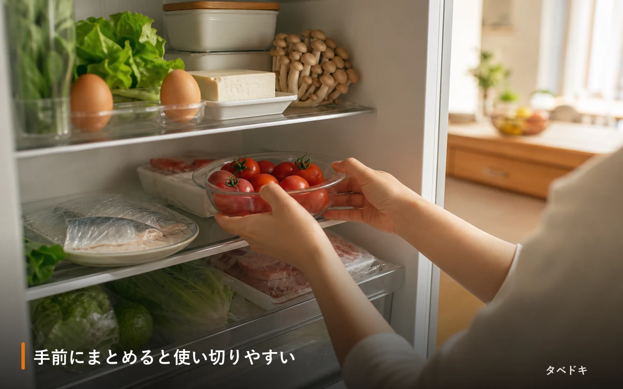 手前にまとめると使い切りやすい
