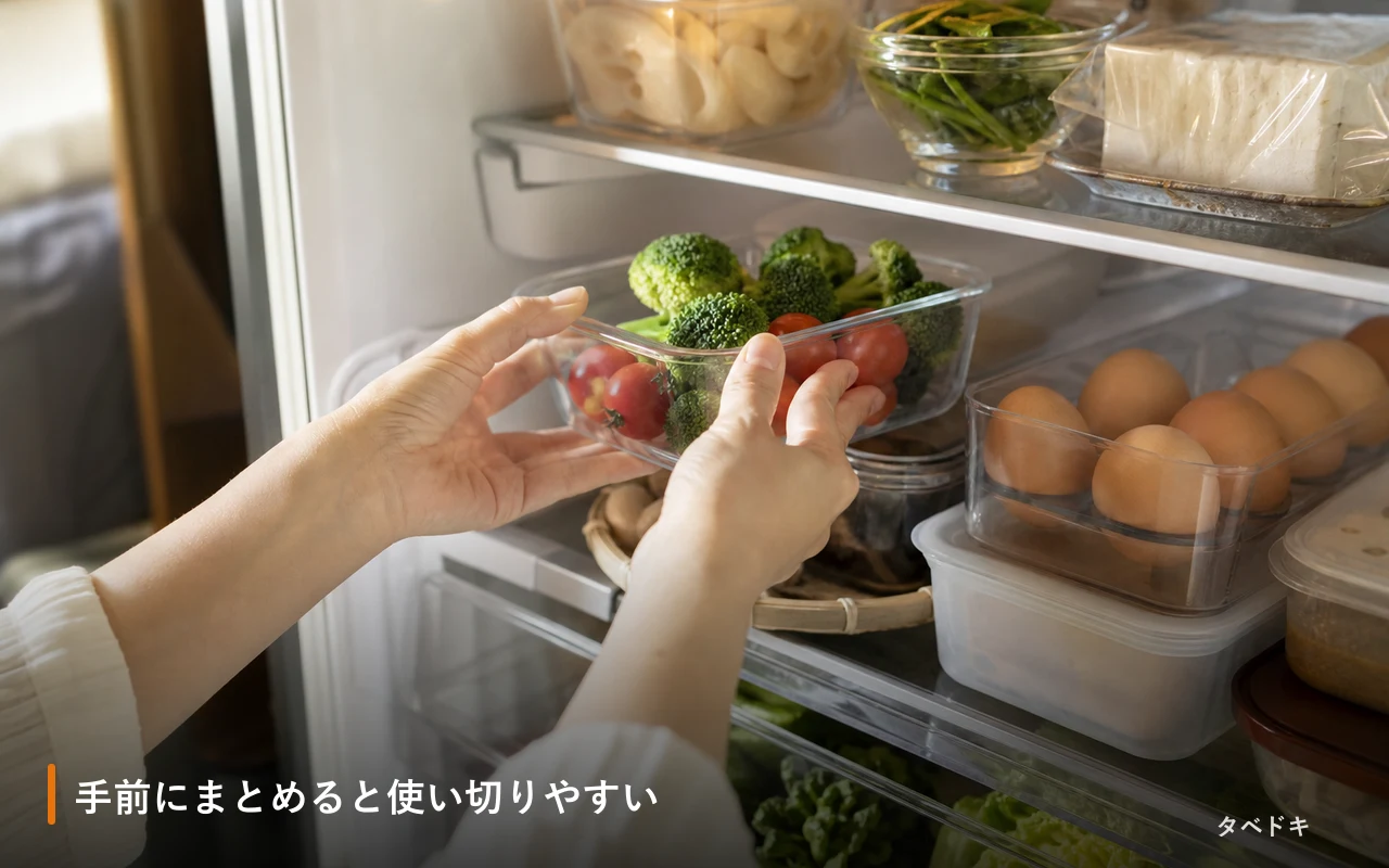 手前にまとめると使い切りやすい