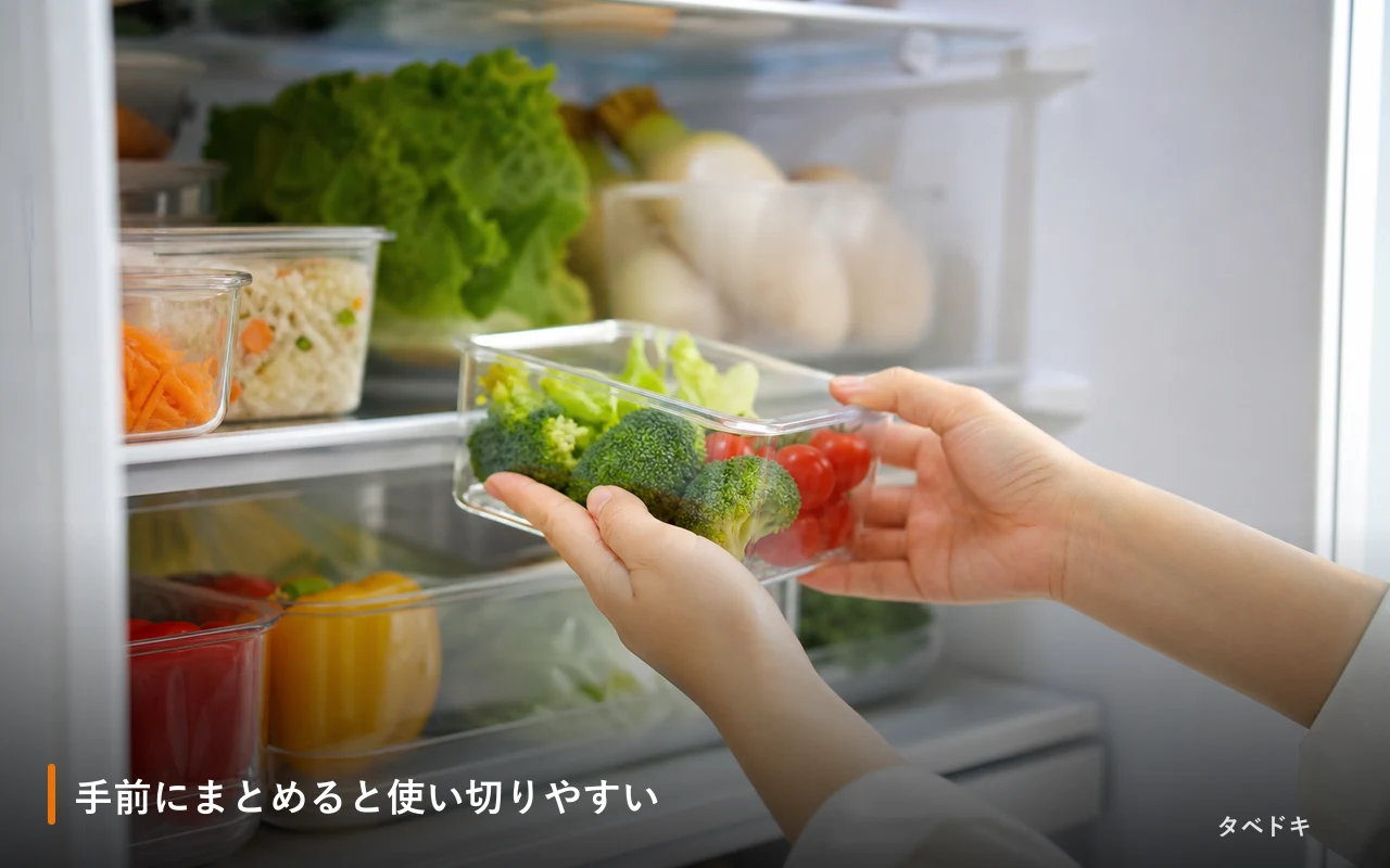 手前にまとめると使い切りやすい