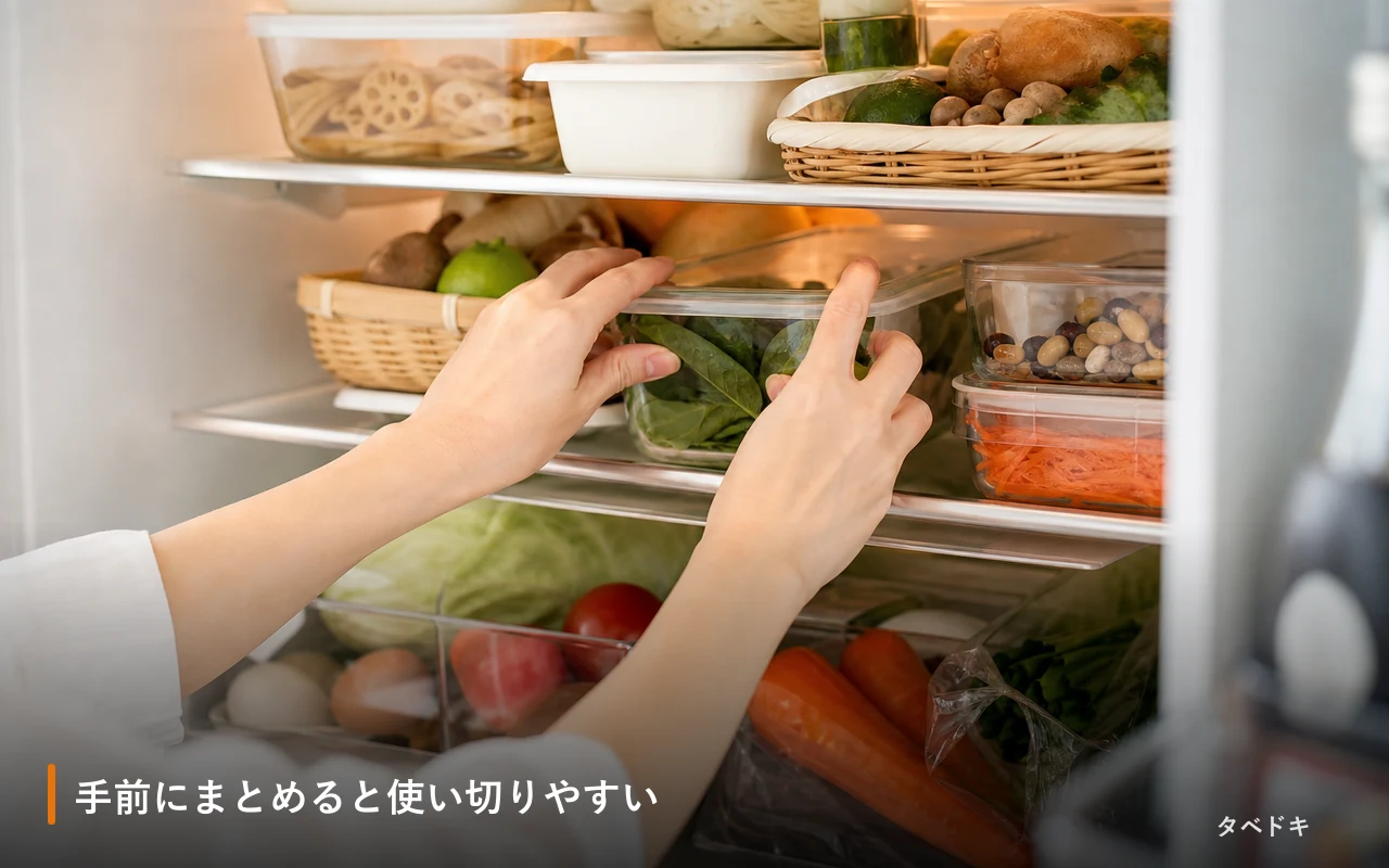 手前にまとめると使い切りやすい